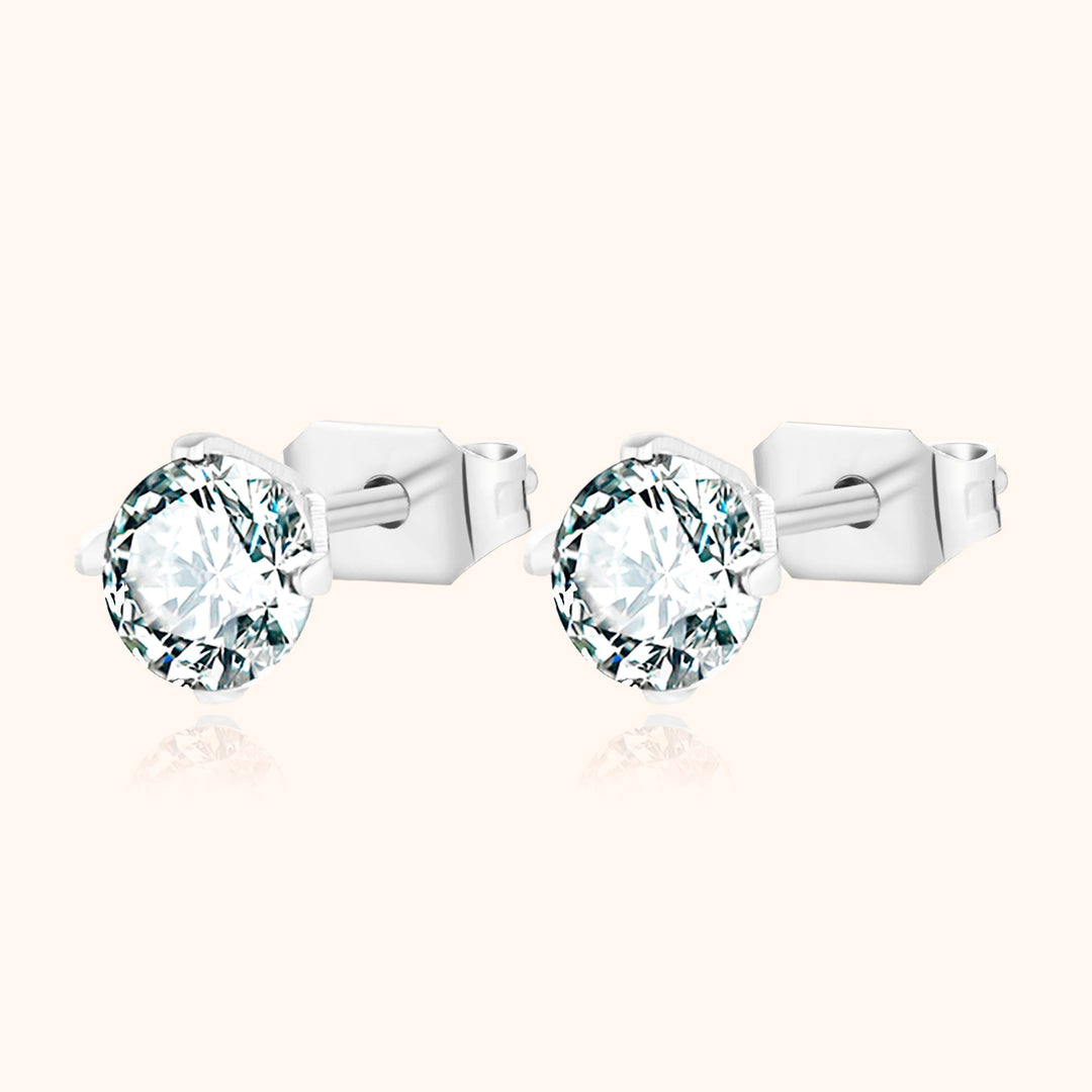 Shining Mini Earrings - Mira-Silver-0.20 in-Nora Luxe