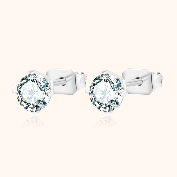 Shining Mini Earrings - Mira-Silver-0.20 in-Nora Luxe