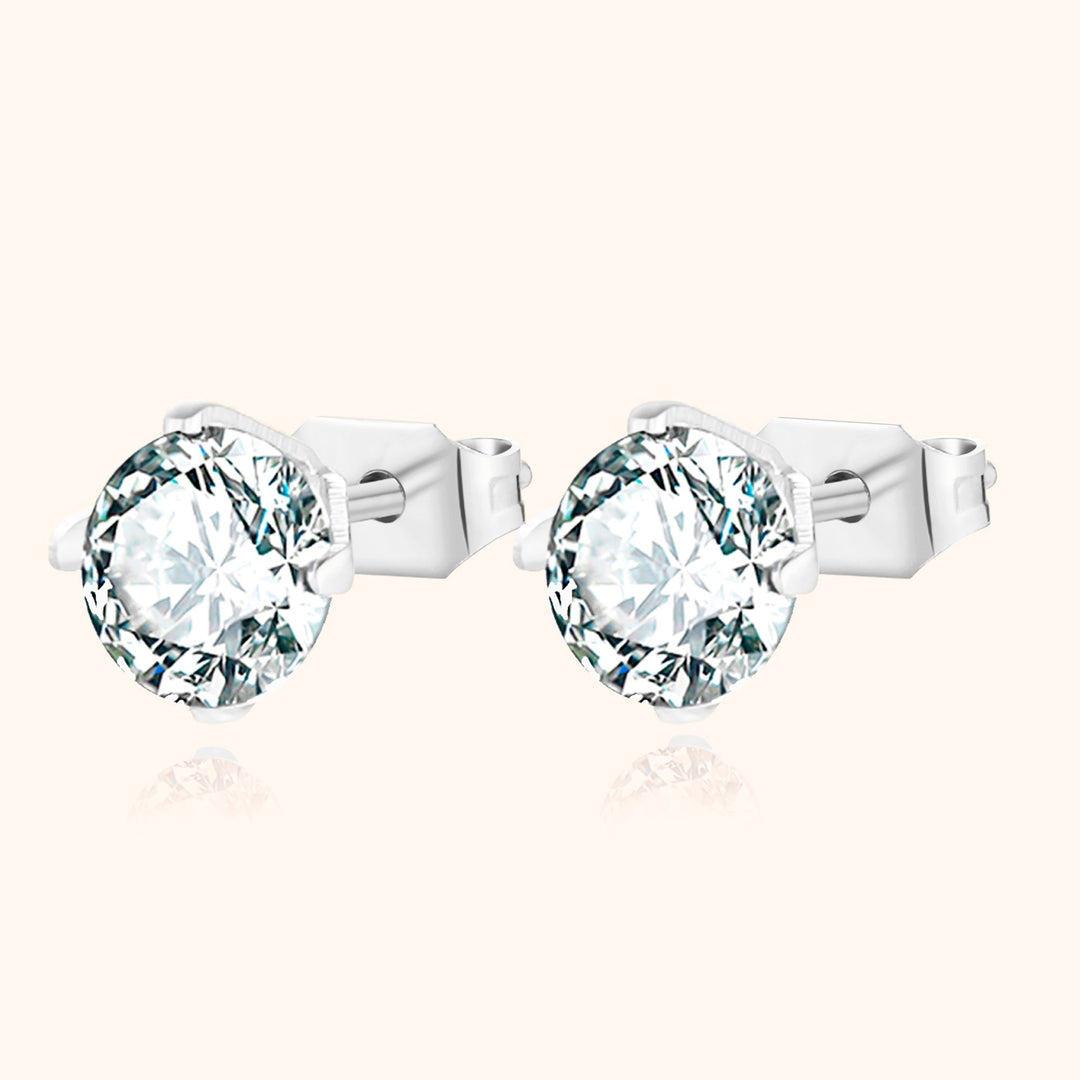 Shining Mini Earrings - Mira-Silver-0.24 in-Nora Luxe