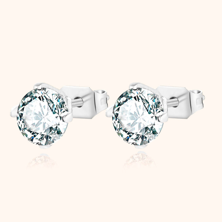 Shining Mini Earrings - Mira-Silver-0.24 in-Nora Luxe