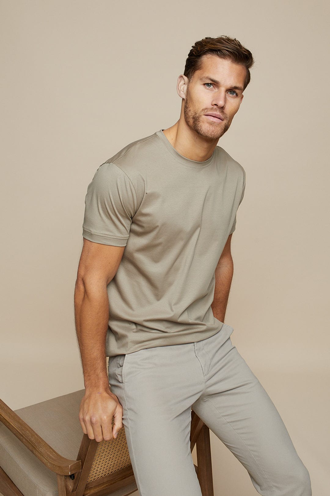 Shiny & Soft Men's T-Shirt made from Mercerised Cotton – Leon-S-Nora Luxe