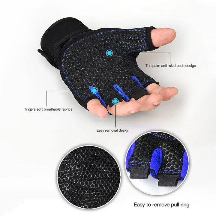 Shock-resistant and Supportive Gym Gloves - FitFlex-Black-S-Nora Luxe
