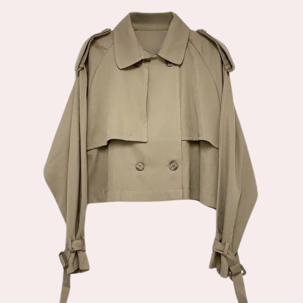 Short Ladies' Coat with a Modern Look - Sienna-Khaki-Nora Luxe