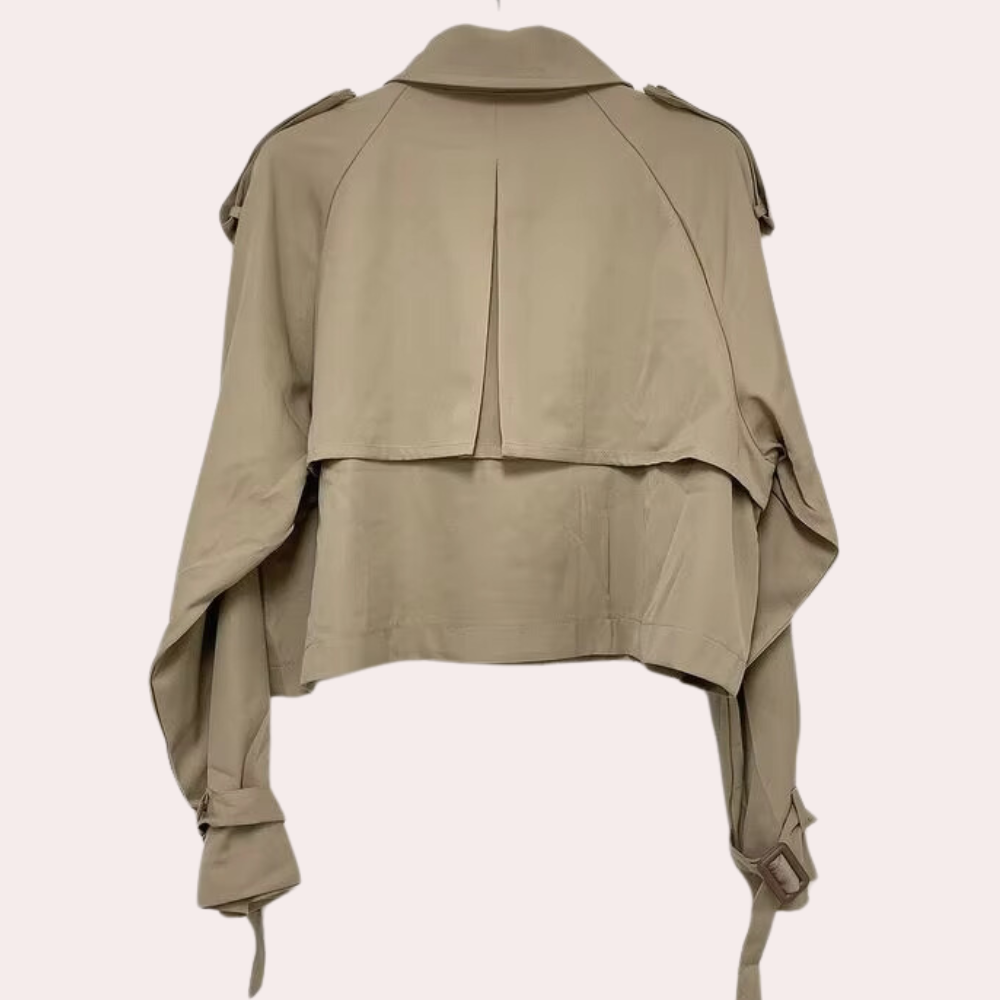 Short Ladies' Coat with a Modern Look - Sienna-Khaki-Nora Luxe