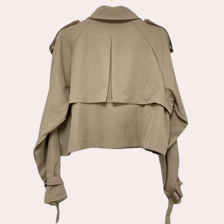Short Ladies' Coat with a Modern Look - Sienna-Khaki-Nora Luxe