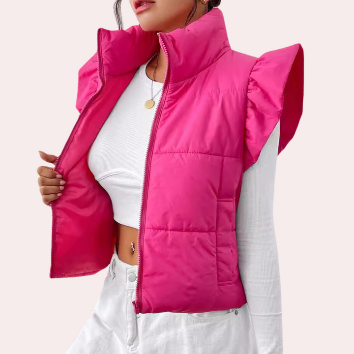 Short Padded Women's Gilet - Romy-Pink-XS-Nora Luxe