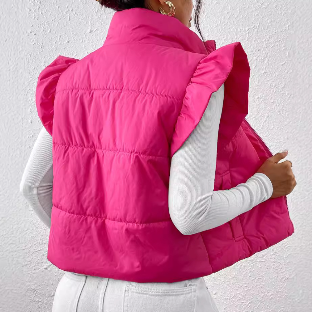 Short Padded Women's Gilet - Romy-Pink-XS-Nora Luxe