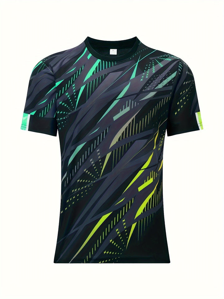 Short-sleeve shirt with striped pattern summer style men's look - Timo (1+1 FREE)-Green/Yellow-S-Nora Luxe