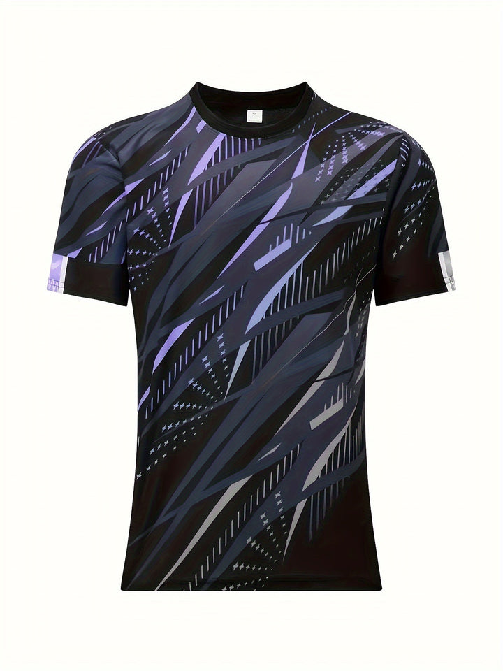 Short-sleeve shirt with striped pattern summer style men's look - Timo (1+1 FREE)-Violet-S-Nora Luxe
