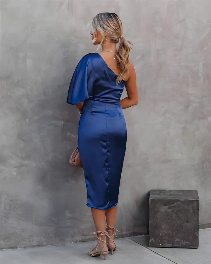 Silk Evening Dress - Seraphina-XS-Blue-Nora Luxe