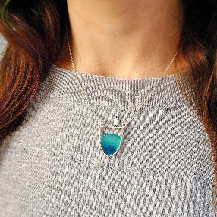 Silver Agate Pendant Necklace | Elegant Women's Jewellery-Nora Luxe