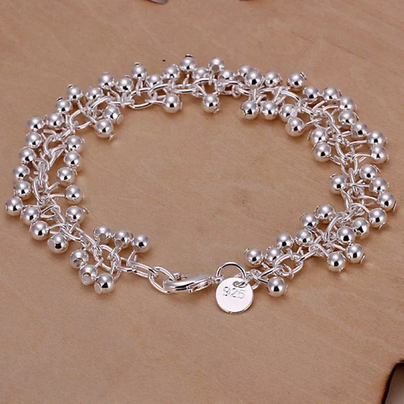 SILVER BEAD BRACELET-Nora Luxe