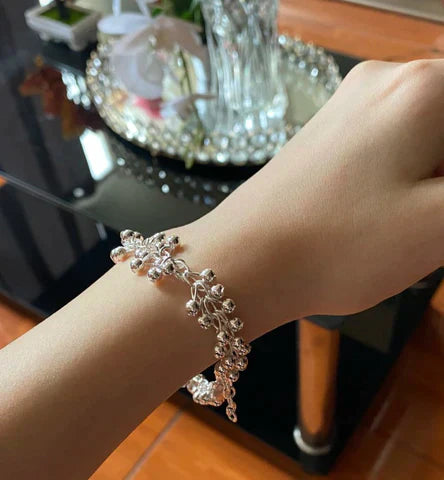 SILVER BEAD BRACELET-Nora Luxe