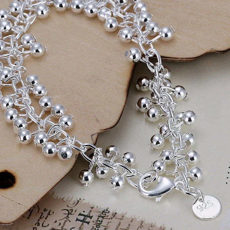SILVER BEAD BRACELET-Nora Luxe