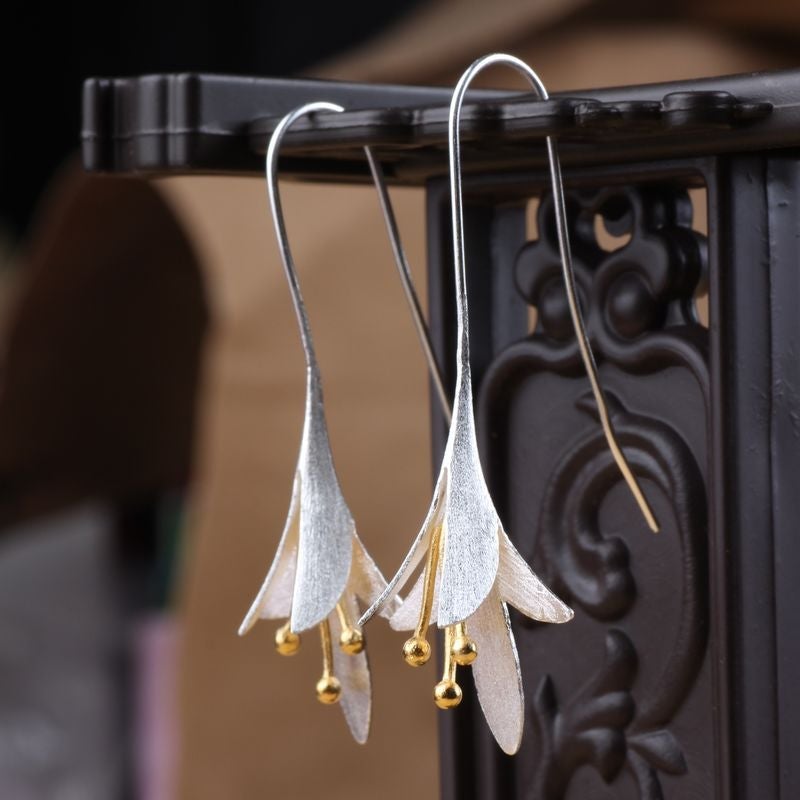 Silver Flower Earrings - Arlena-Nora Luxe
