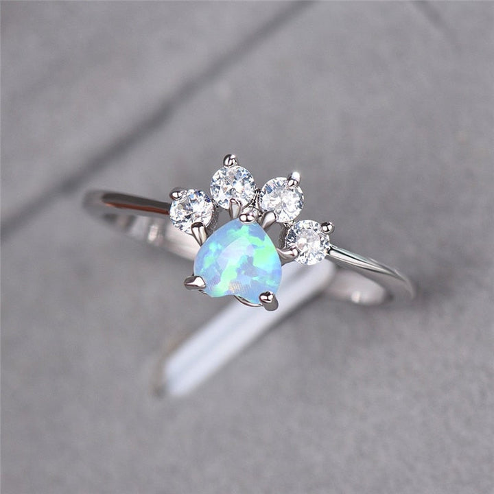 Silver Opal and Zirconia Ring - Celestine-5-Nora Luxe