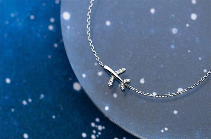 Silver Plane Bracelet | Charm for Adventurous Spirit-Nora Luxe
