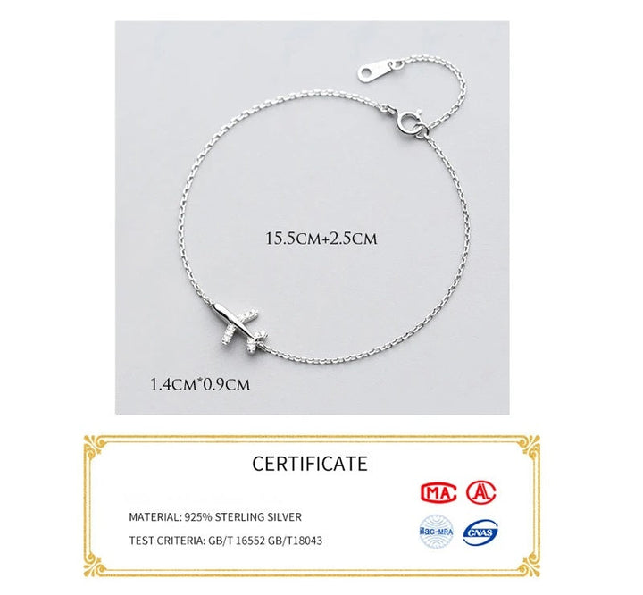 Silver Plane Bracelet | Charm for Adventurous Spirit-Nora Luxe
