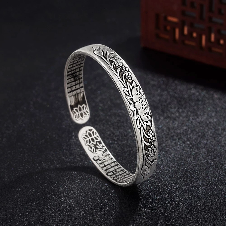 Silver Serenity Lotus Bracelet | Tranquility Accessory-Nora Luxe