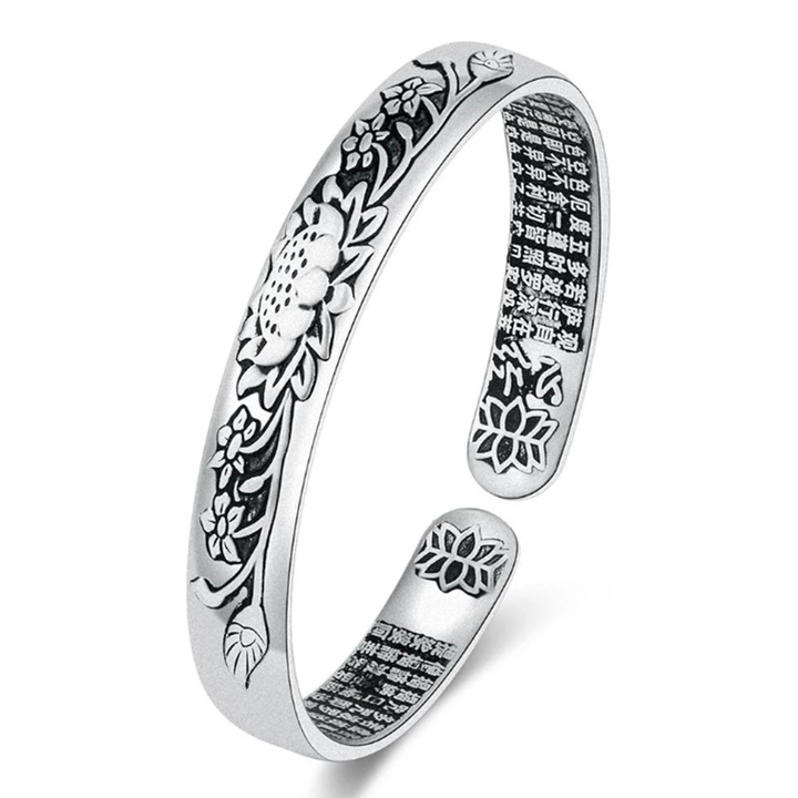 Silver Serenity Lotus Bracelet | Tranquility Accessory-Nora Luxe
