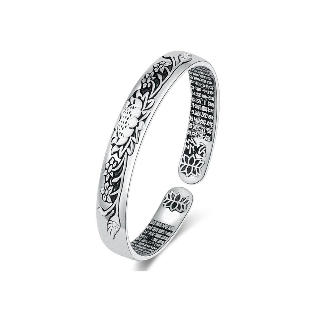 Silver Serenity Lotus Bracelet | Tranquility Accessory-Nora Luxe
