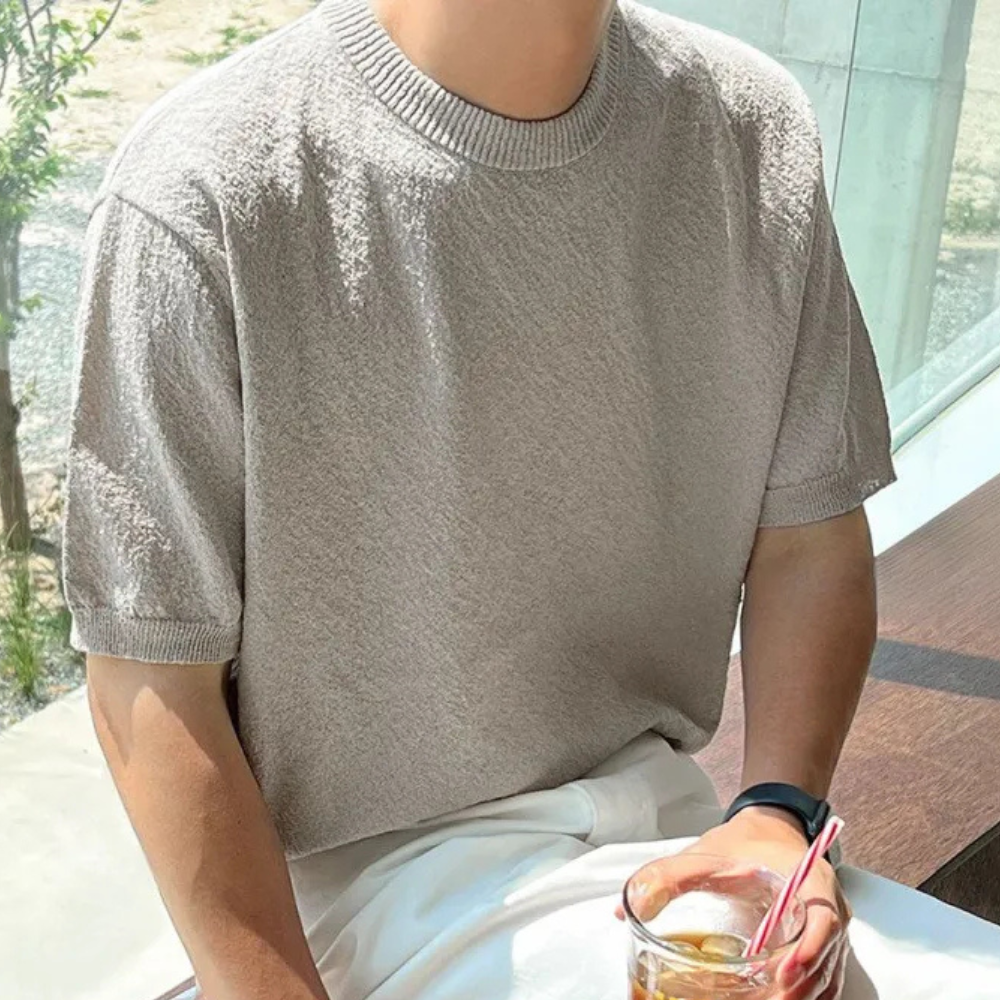 Simple and Stylish Men's T-Shirt - Joey-Khaki-S-Nora Luxe
