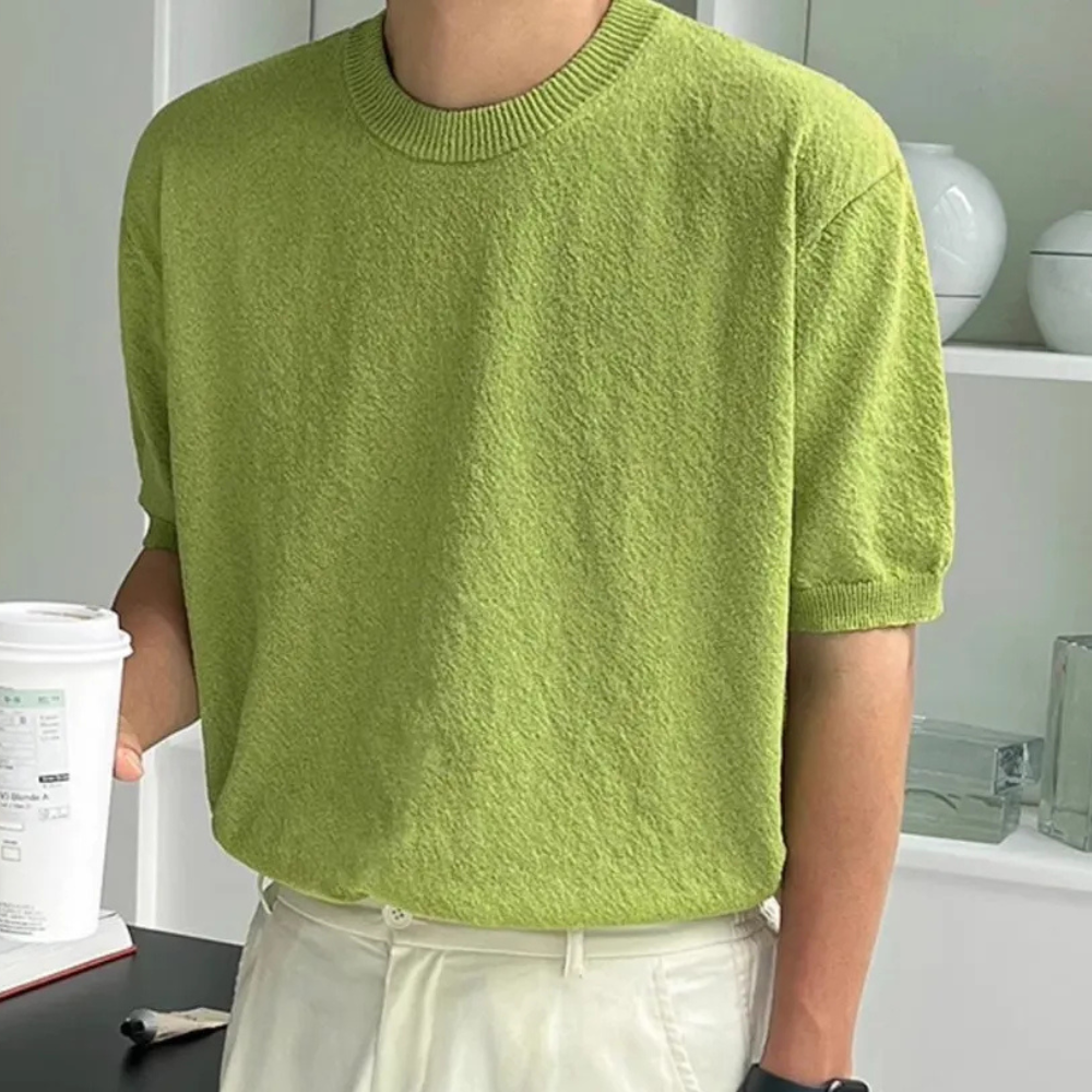 Simple and Stylish Men's T-Shirt - Joey-Light green-S-Nora Luxe