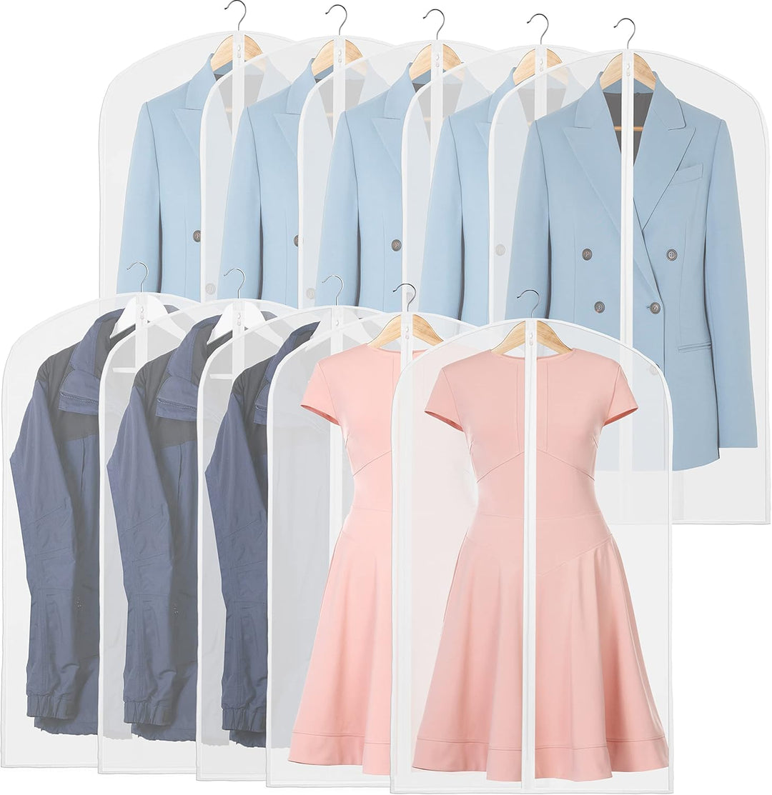 Clear Full-Length Garment Covers – 10-Pack Suit & Dress Storage Bags (Buy 1, Get 1 FREE)