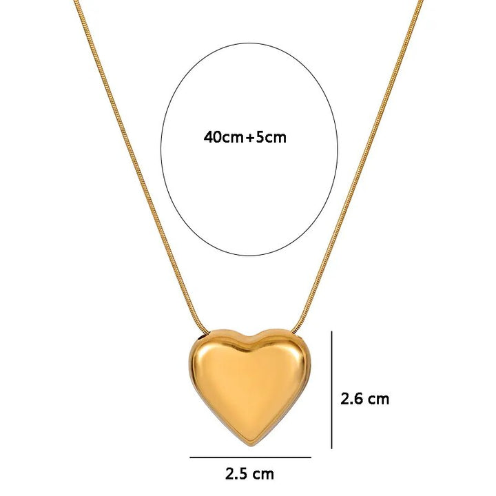 Simple Peach Heart Pendant Necklace | Minimalist Jewellery-Silver-Nora Luxe