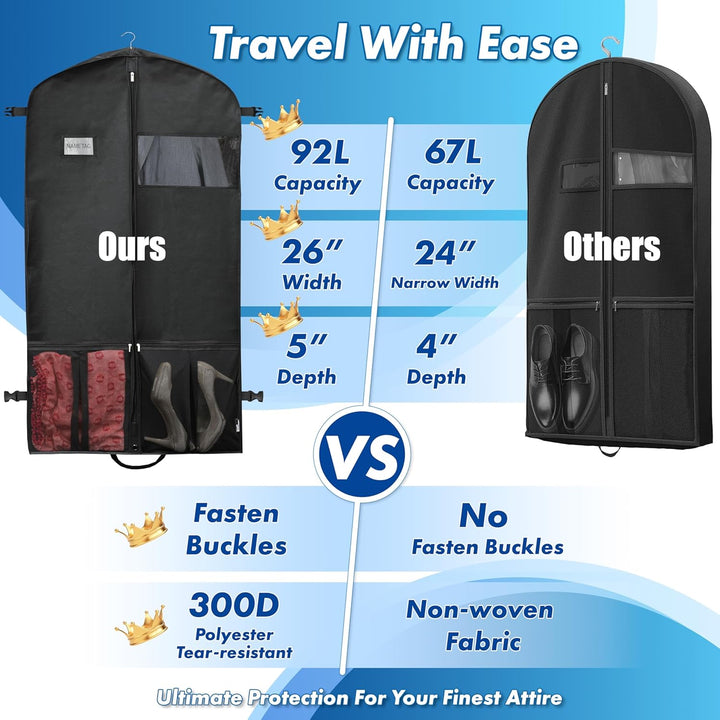 Heavy-Duty Travel Garment Bag with Pockets – 1+1 FREE Limited Promo