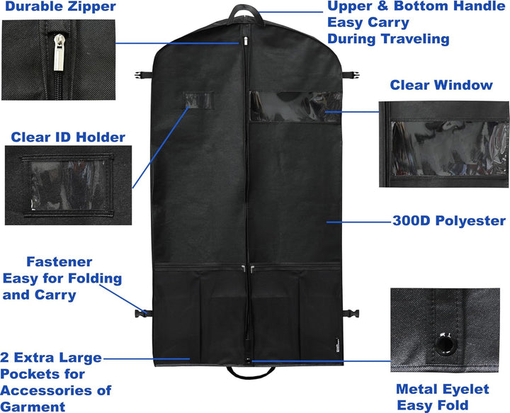 Heavy-Duty Travel Garment Bag with Pockets – 1+1 FREE Limited Promo