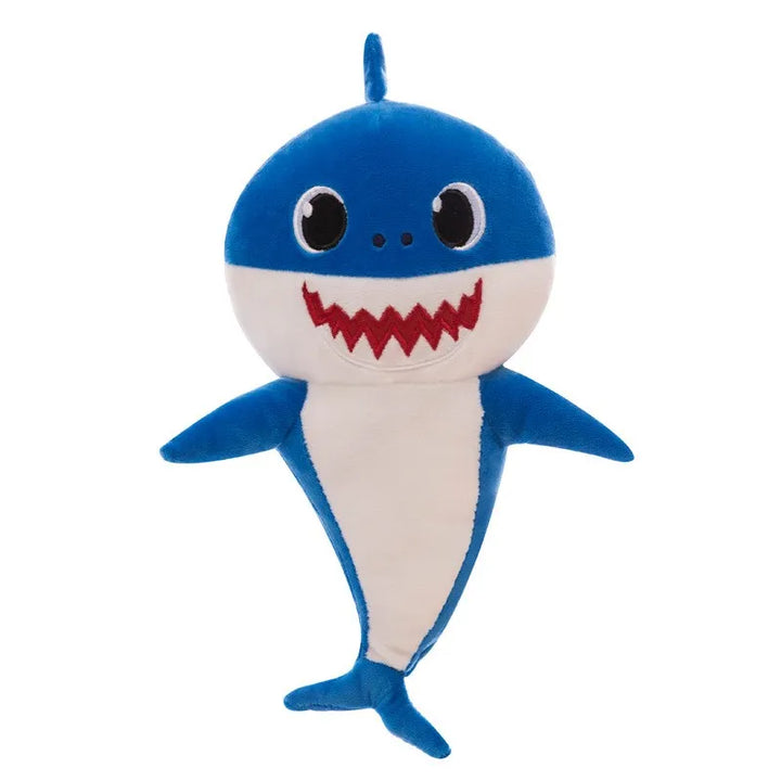 Singing Shark Plush Toy with Music and Light - GlowShark-Blue-Hug-Nora Luxe