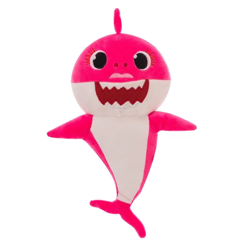 Singing Shark Plush Toy with Music and Light - GlowShark-Red-Hug-Nora Luxe