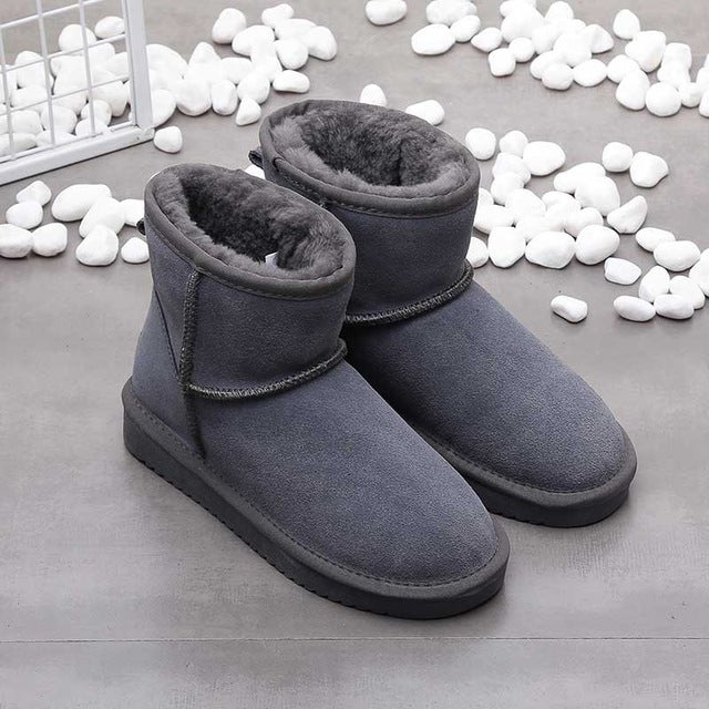 Single High Leather Women's Snow Boots - Nora-Gray-2.5-Nora Luxe
