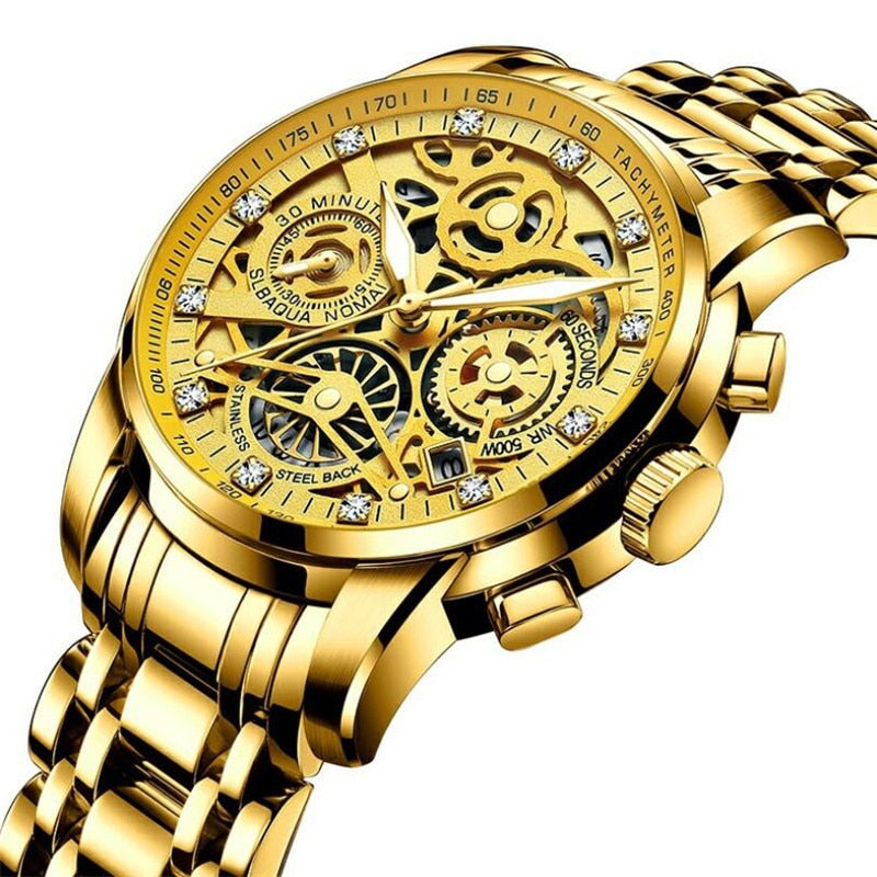 Skeleton Men's Watch - Eclipse-Gold-Nora Luxe
