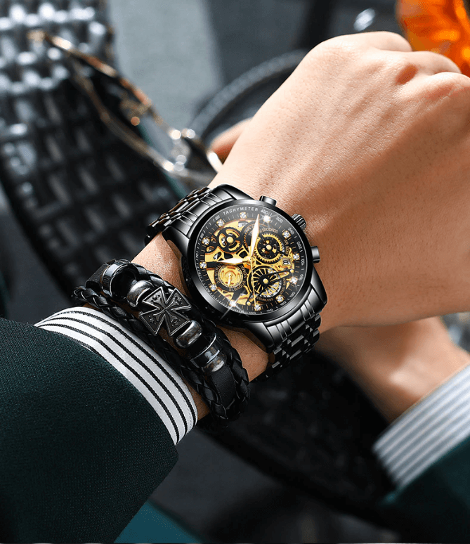 Skeleton Men's Watch - Eclipse-Silver-Nora Luxe