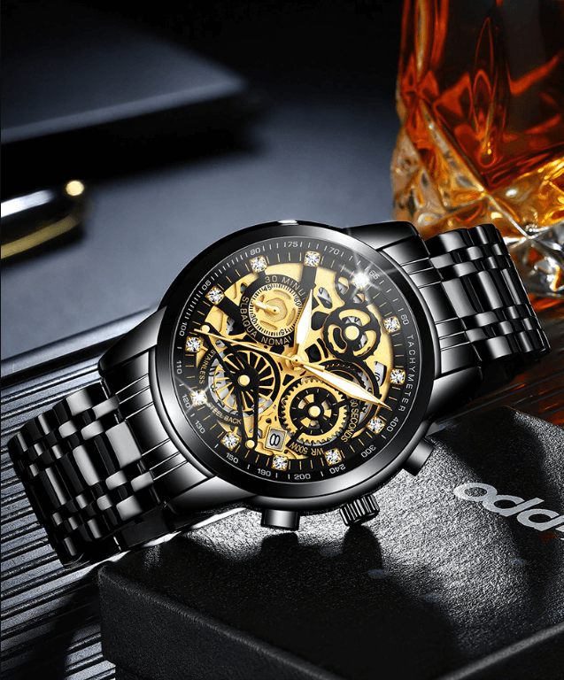 Skeleton Men's Watch - Eclipse-Silver-Nora Luxe