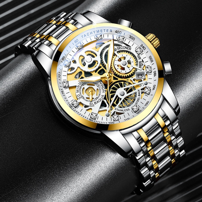 Skeleton Men's Watch - Eclipse-Silver-Nora Luxe