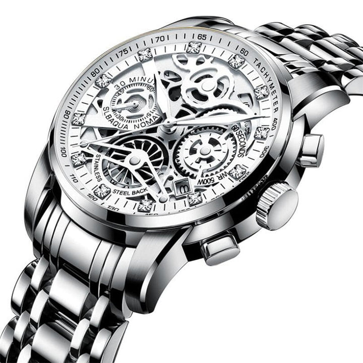 Skeleton Men's Watch - Eclipse-Silver-Nora Luxe