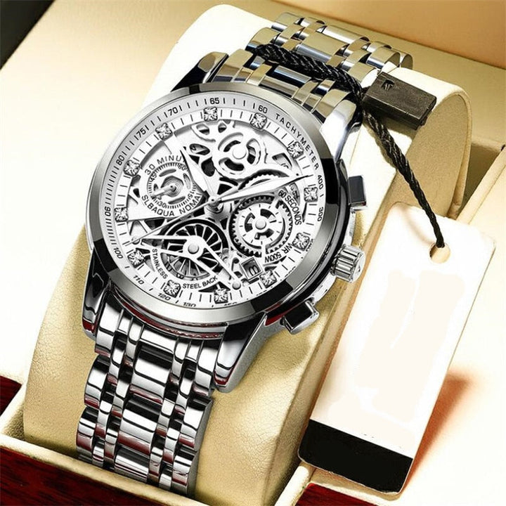 Skeleton Men's Watch - Eclipse-Silver-Nora Luxe