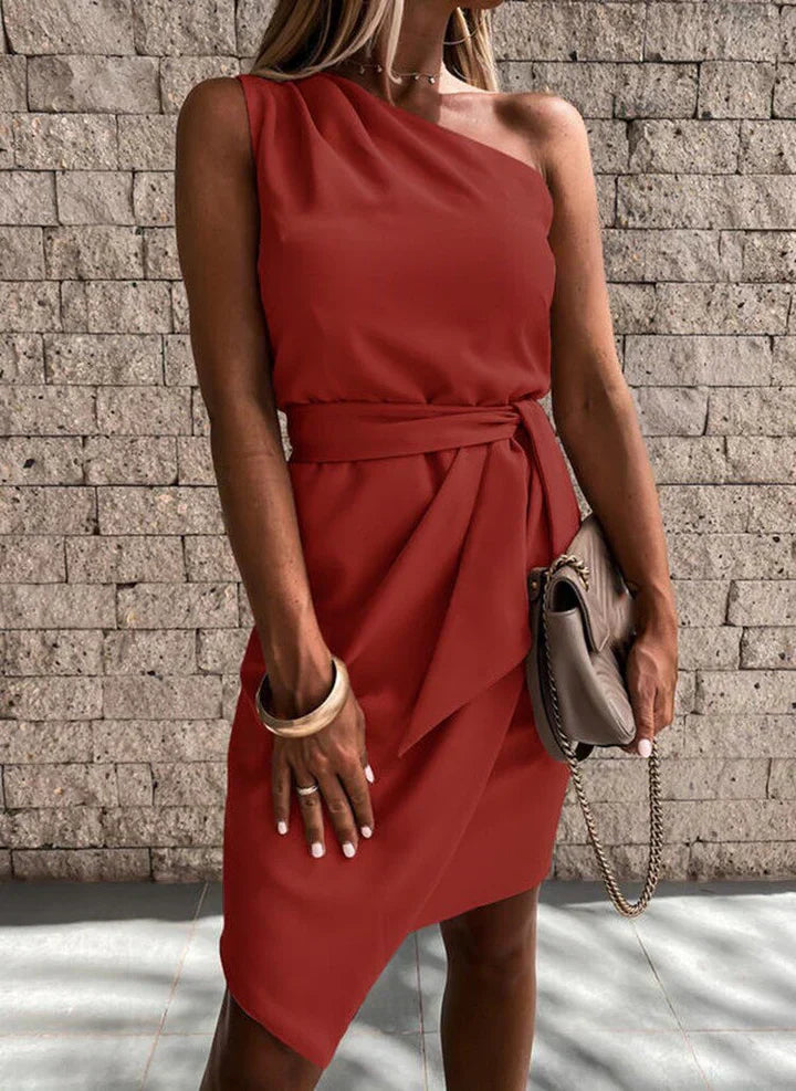 Sleeveless and figure-hugging party dress with stretch comfort – Mirella-Red-S-Nora Luxe