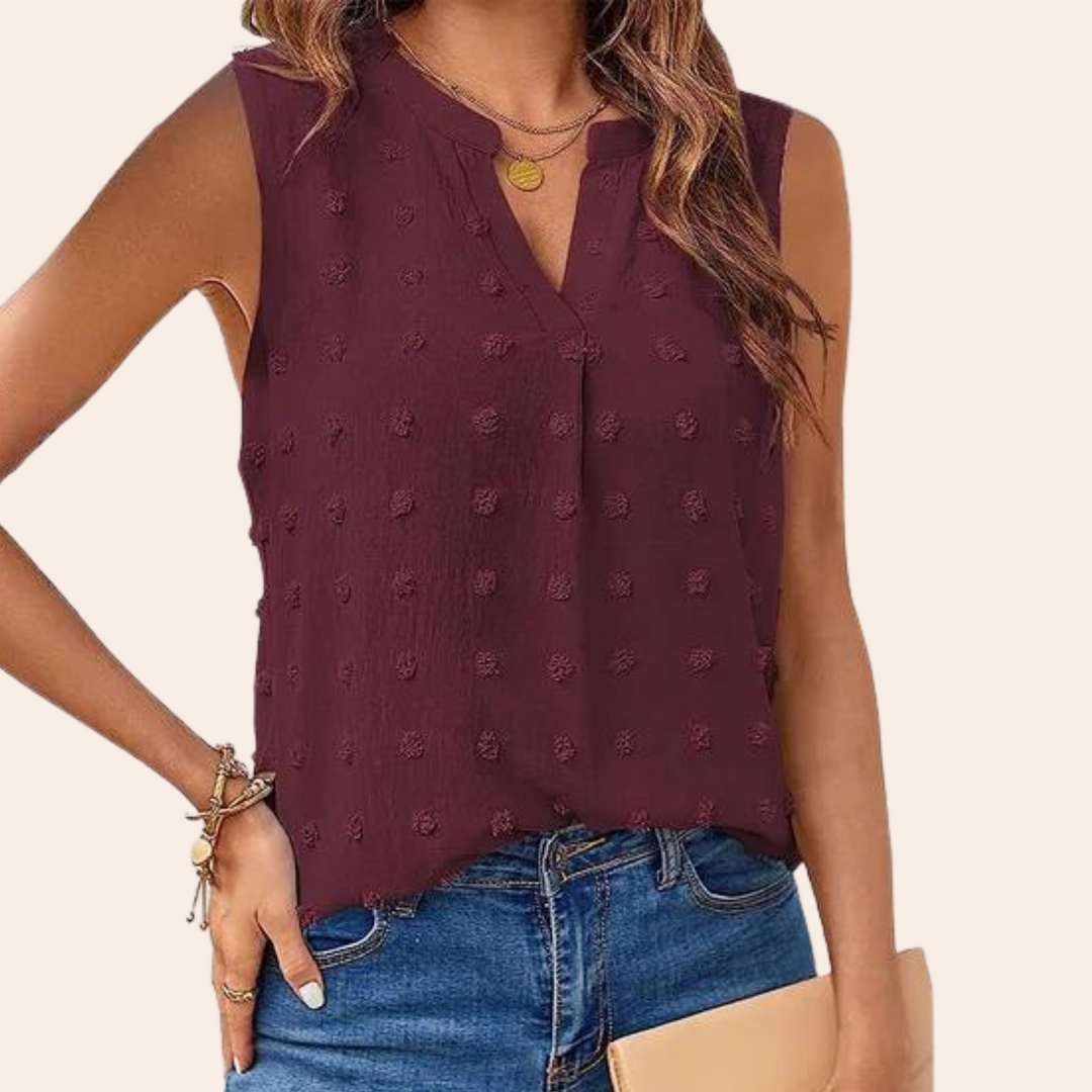 Sleeveless Light Women's Blouse – Vera-Red-S-State of Style