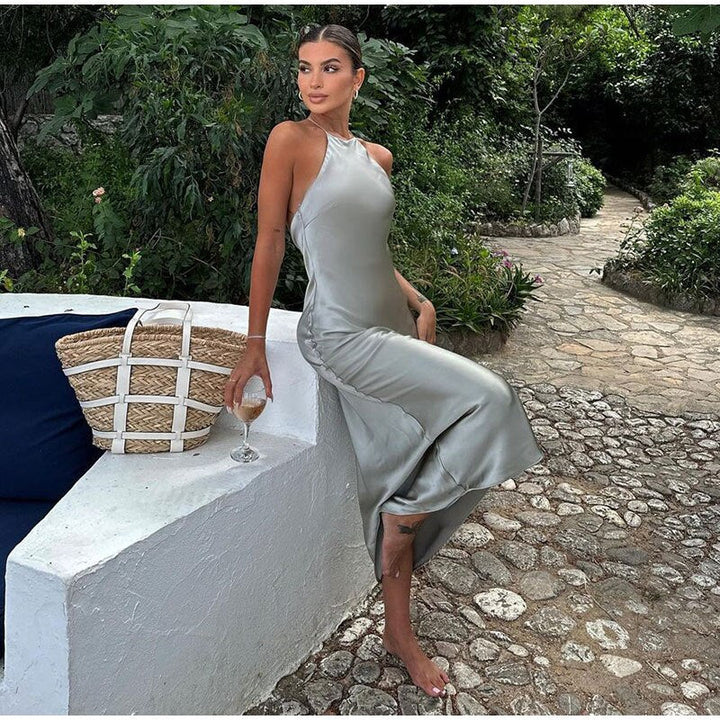 Sleeveless Maxi Dress with Straps - Luna-Gray-XS-Nora Luxe