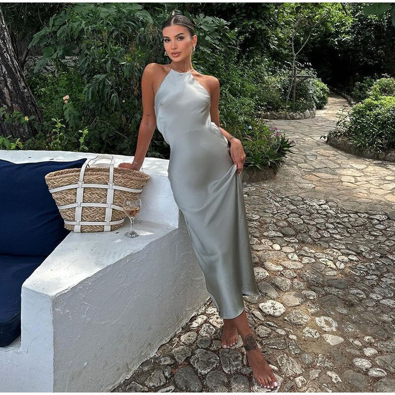 Sleeveless Maxi Dress with Straps - Luna-Gray-XS-Nora Luxe