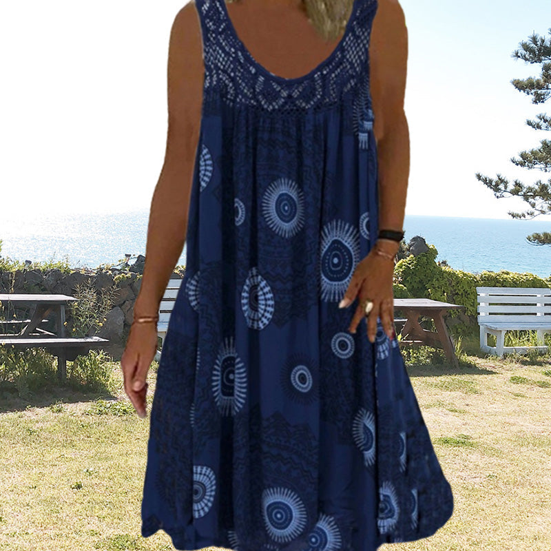 Sleeveless Summer Dress – Miranda | Airy & Comfortable-Dark blue-S-Nora Luxe