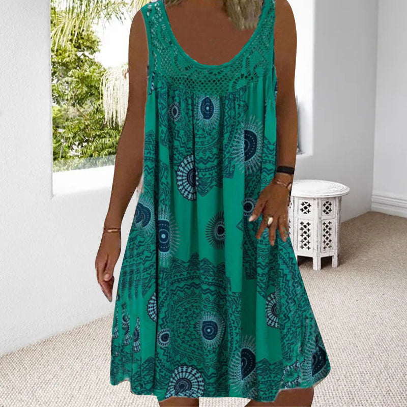 Sleeveless Summer Dress – Miranda | Airy & Comfortable-Green-S-Nora Luxe