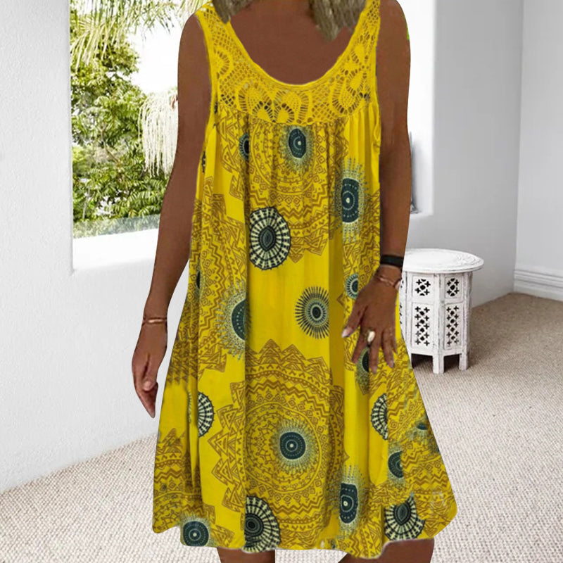 Sleeveless Summer Dress – Miranda | Airy & Comfortable-Yellow-S-Nora Luxe