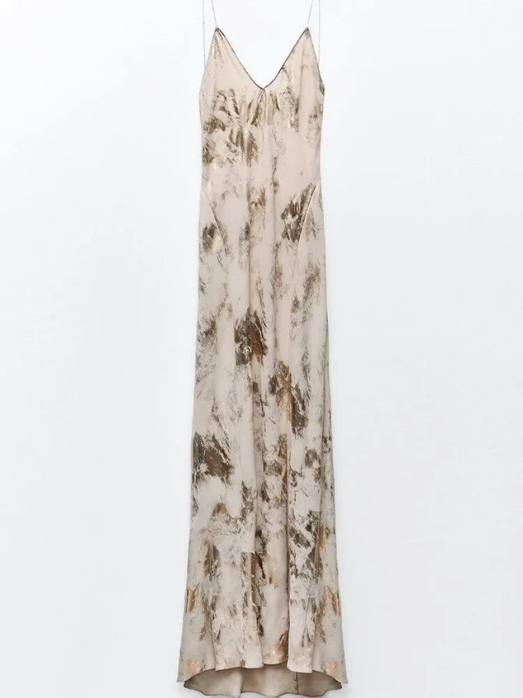 Sleeveless Summer Dress with Deep V-Neck – Selene-S-State of Style