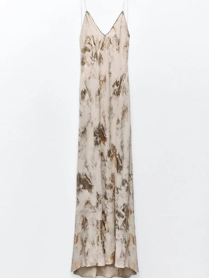 Sleeveless Summer Dress with Deep V-Neck – Selene-S-State of Style