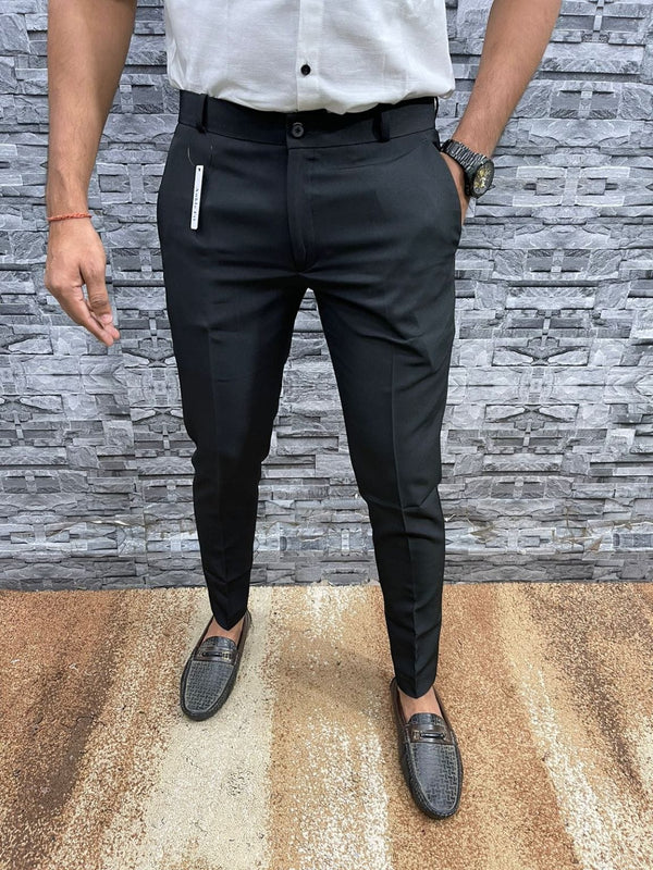 Slim Fit Formal Men's Trousers – Milan-Black-S-Nora Luxe